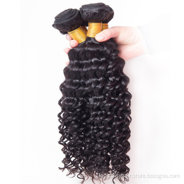 Landaisy Malaysian Deep Curly Virgin Hair Weave Bundles Remy Human Hair Extensions